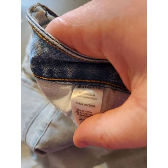 ATHLETA Straight Leg High Rise Light Wash Skulptek Jeans sz 10 - Picture 6 of 7